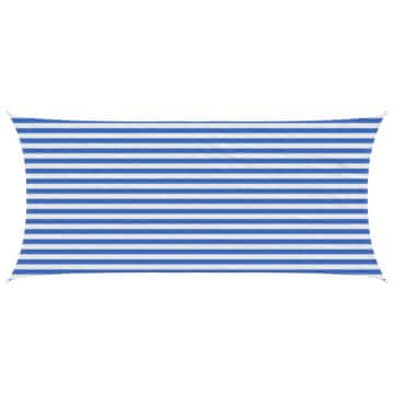 Vidaxl Senčna platna Modra in bela 2 x 4 m HDPE