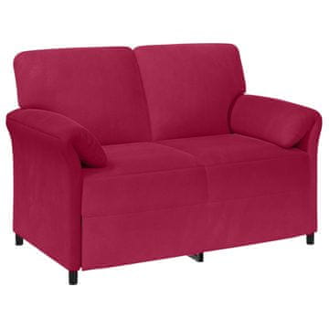 Vidaxl Kavč za 2 osebi Vinorodna rdeča 138 x 83 x 95 cm Žamet