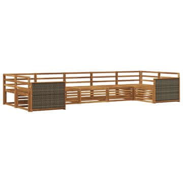 Vidaxl Zunanja garnitura za sedenje 7 szt. Naravna