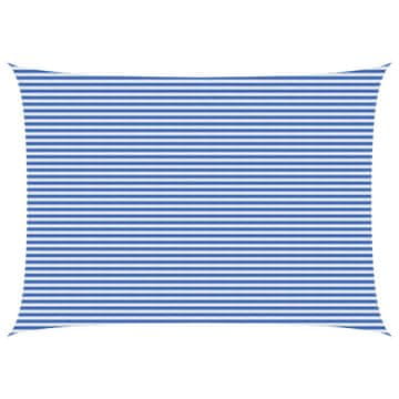 Vidaxl Senčna platna Modra in bela 5 x 6 m HDPE