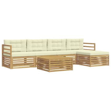 Vidaxl Zunanja garnitura za sedenje 6 szt. Bela in krem 79 x 79 x 37 cm