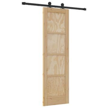 Vidaxl Drsna vrata ORKDAL Naravna 61 x 198,5 cm Trdna borovina