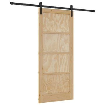 Vidaxl Drsna vrata Naravna 86 x 198,5 cm Trdna borovina
