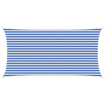 Vidaxl Senčna platna Modra in bela 2,5 x 4,5 m HDPE