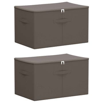 Vidaxl Shranjevalna škatla 2 szt. Siva 55 x 35 x 32 cm Netkano blago