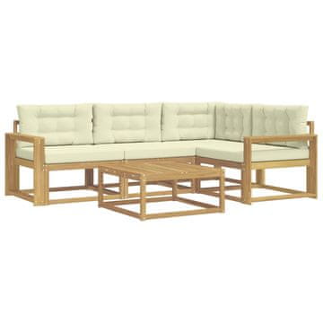 Vidaxl Zunanja garnitura za sedenje 5 szt. Bela in krem 79 x 79 x 37 cm