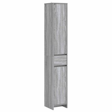 Vidaxl Kopalniška omarica Siva Sonoma 30 x 33 x 190 cm Inženirski les