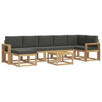 Vidaxl Zunanja garnitura za sedenje 8 szt. Bela in antracit Poliester