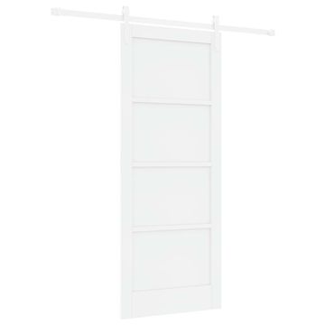 Vidaxl Drsna vrata Bela 83 x 202 cm Trdna borovina