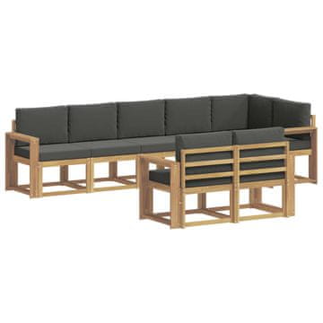 Vidaxl Zunanja garnitura za sedenje 8 szt. Bela in antracit Poliester