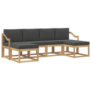 Vidaxl Zunanja garnitura za sedenje 6 szt. Bela in antracit Poliester