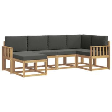 Vidaxl Zunanja garnitura za sedenje 6 szt. Bela in antracit Poliester