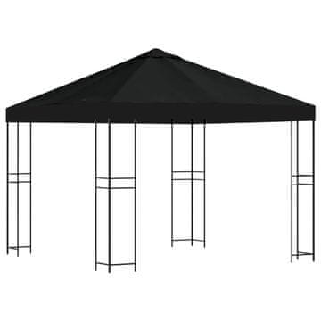 Vidaxl Paviljon 3 x 3 m Črna Poliester in jeklo 190 gsm