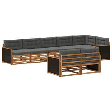 Vidaxl Zunanja garnitura za sedenje 8 szt. Naravna in antracitna