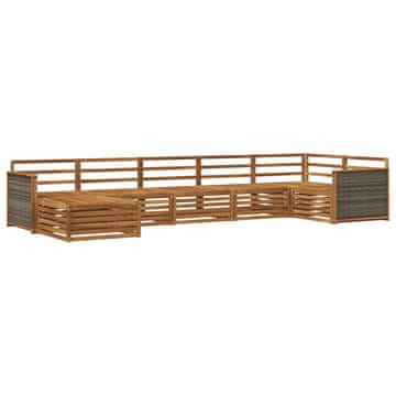 Vidaxl Zunanja garnitura za sedenje 7 szt. Naravna