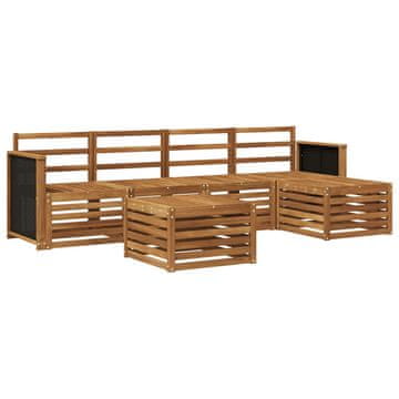Vidaxl Zunanja garnitura za sedenje 6 szt. Naravna