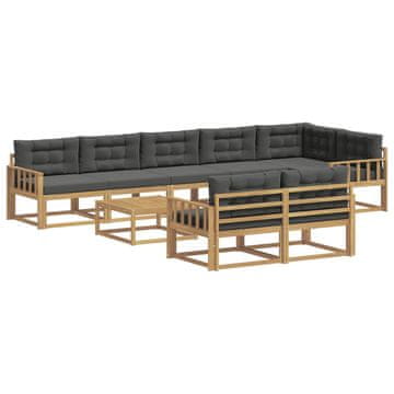 Vidaxl Zunanja garnitura za sedenje 9 szt. Bela in antracit