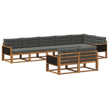 Vidaxl Zunanja garnitura za sedenje 8 szt. Naravna in antracitna
