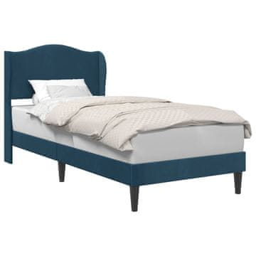 Vidaxl Konstrukcija postelje z vzglavjem Modra 80 x 200 cm Žamet