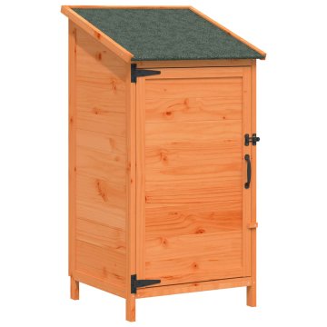 Vidaxl Vrtno skladišče s streho Rjava 59 x 56 x 113,5 cm Trdna smreka