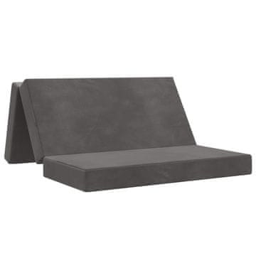 Vidaxl Zložljiv kavč postelja 120 x 67 x 45 cm Temno siva
