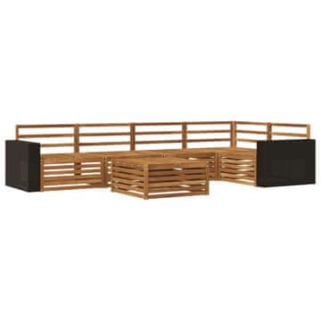 Vidaxl Zunanja garnitura za sedenje 6 szt. Naravna 79 x 79 x 37 cm