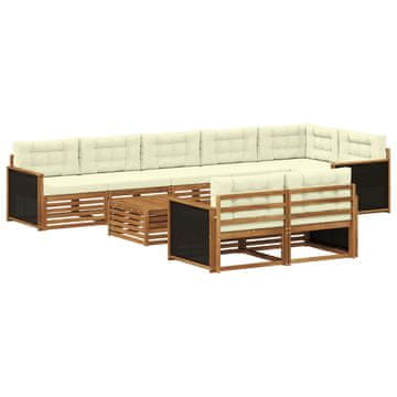 Vidaxl Zunanja garnitura za sedenje z blazino 9 pcs