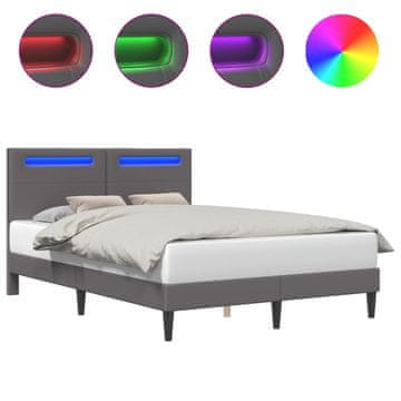 Vidaxl Konstrukcija postelje Siva 140 x 190 cm Umetno usnje