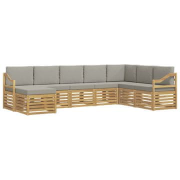 Vidaxl Zunanja garnitura za sedenje 8 szt. Bela in svetlo siva