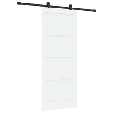 Vidaxl Drsna vrata Bela in črna 83 x 202 cm Trdna borovina