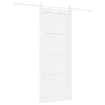 Vidaxl Drsna vrata Bela 83 x 202 cm Trdna borovina
