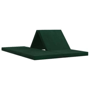 Vidaxl Zložljiv kavč postelja 70 x 67 x 48 cm Temno zelena