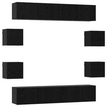 Vidaxl Komplet TV omaric 8 szt. 80 x 30 x 30 cm Črni hrast