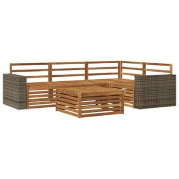 Vidaxl Zunanja garnitura za sedenje 5 szt. Naravna 79 x 79 x 37 cm
