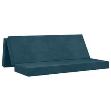 Vidaxl Zložljiv kavč postelja 200 x 67 x 45cm Modra