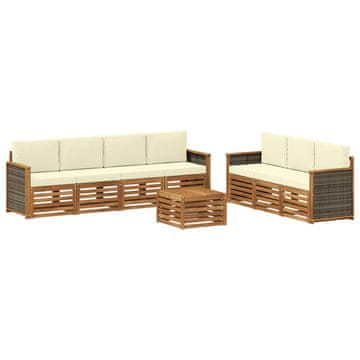 Vidaxl Sedežne garniture z blazino 8 szt. Masiven les akacije