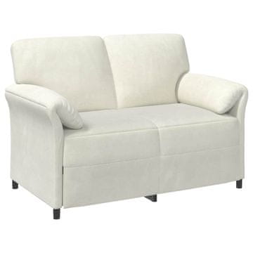Vidaxl Kavč za 2 osebi Krem 138 x 83 x 95 cm Žamet