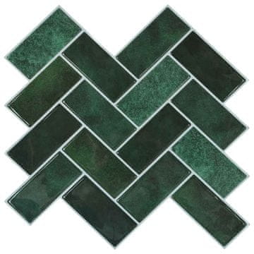Vidaxl Ploščica ribje kosti 50 szt. Temno zelena 30 x 30 cm