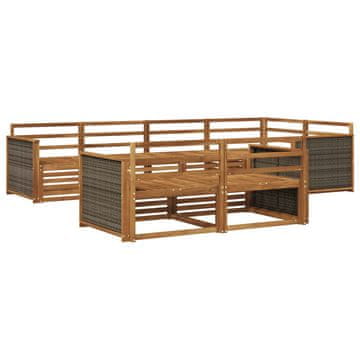 Vidaxl Zunanja garnitura za sedenje 7 szt. Naravna