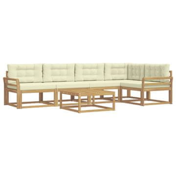 Vidaxl Zunanja garnitura za sedenje 6 szt. Bela in krem 79 x 79 x 37 cm