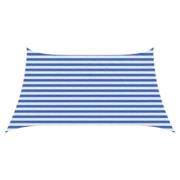 Vidaxl Senčna platna Modra in bela 3 / 4 x 2 m HDPE