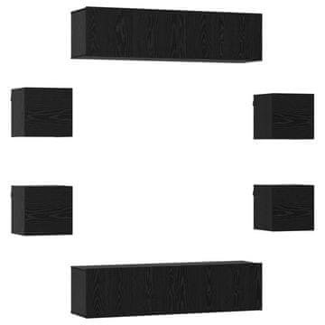 Vidaxl Komplet TV omaric 8 szt. 120 x 30 x 30 cm Črni hrast