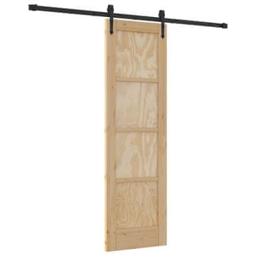 Vidaxl Drsna vrata ORKDAL Naravna in črna 61 x 198,5 cm Trdna borovina