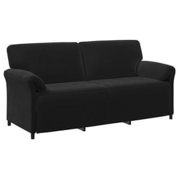 Vidaxl 3-sedežna sedežna Črna 198 x 83 x 95 cm Žamet