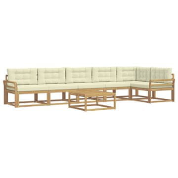 Vidaxl Zunanja garnitura za sedenje 7 szt. Bela in krem 79 x 79 x 37 cm