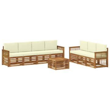 Vidaxl Sedežne garniture z blazino 8 szt. Masiven les akacije