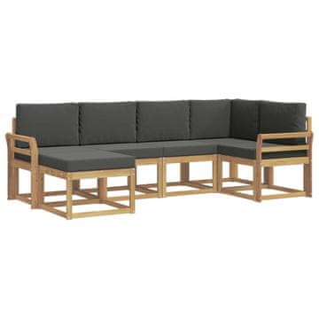 Vidaxl Zunanja garnitura za sedenje 6 szt. Bela in antracit Poliester