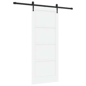 Vidaxl Drsna vrata ORKDAL Bela in črna 83 x 202 cm Trdna borovina