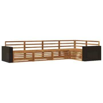 Vidaxl Zunanja garnitura za sedenje 5 szt. Naravna 331 x 172,5 x 73 cm