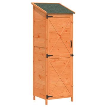 Vidaxl Vrtno skladišče Rjava 59,5 x 56 x 176,5 cm Trdna smreka